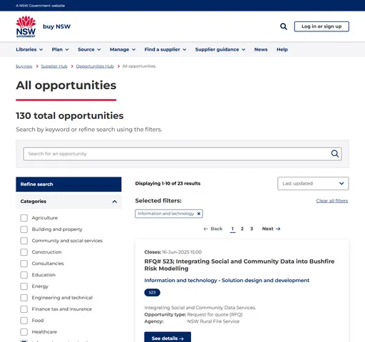 buy NSW: All opportunities