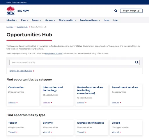 buy NSW: Opportunities hub