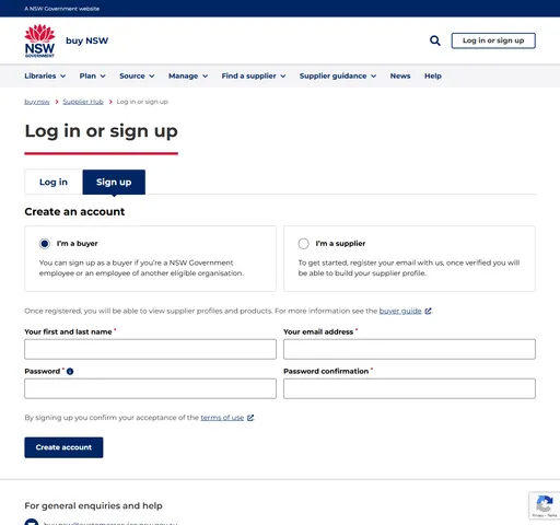 buy NSW: Sign up