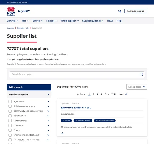 buy NSW: Suppliers