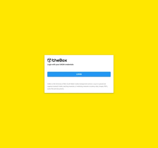 UNSW theBox: Login