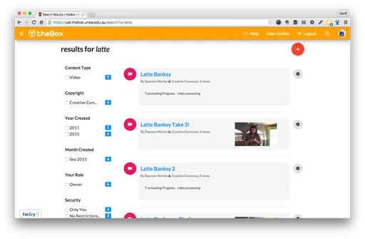 UNSW theBox: Faceted search using AWS CloudSearch